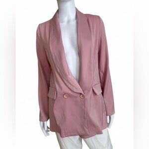 Dusty Rose Blazer | US 4 | Tailored Longline Jacket | Made in Italy